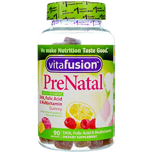 Vitafusion PreNatal Dietary Supplement, Lemon & Raspberry Lemonade Flavors 90 ea (Pack of 6) Vitafusion