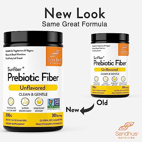 Sandhu's Prebiotic Fiber Supplement Powder –30 Servings- SunFiber® –Low FODMAP Sandhu's