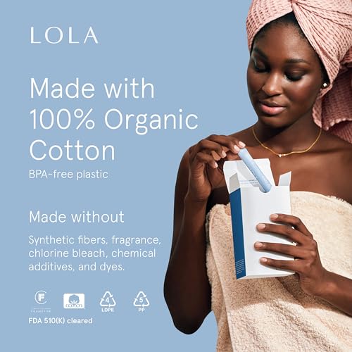 LOLA Organic Cotton Tampons, 8 Count - Tampons Regular, Period Feminine Hygiene Products LOLA