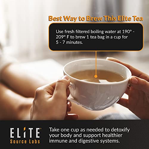 Elite Detox Tea: Natural Organic 7-Herbal Blend for Gentle Cleansing as Needed. Bloating Tea