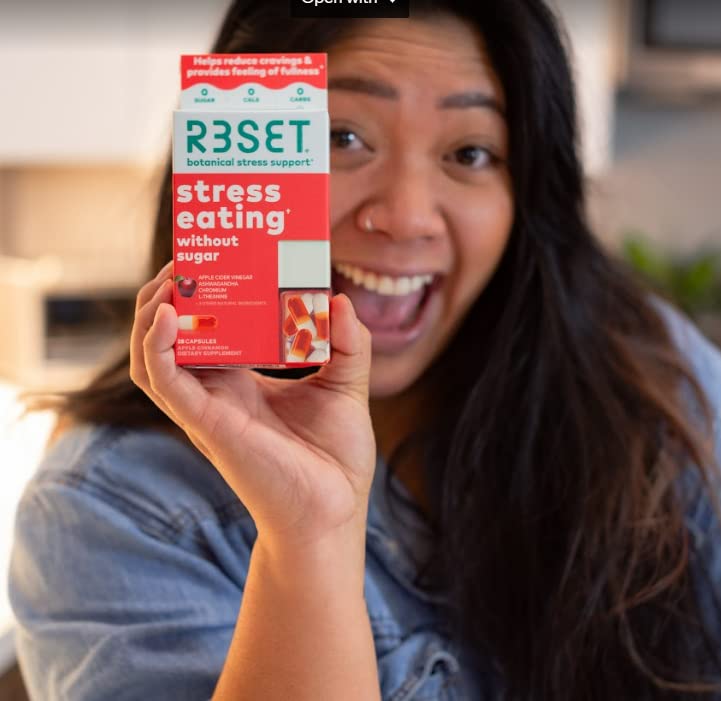 R3SET Stress Eating Daily Supplement Capsules – Apple Cinnamon – 28ct R3SET