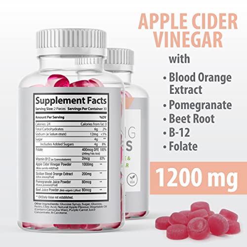 (Official 2 Pack) Slimming Gummies It Works with Apple Cider Vinegar and Sicilian Blood Orange Extract