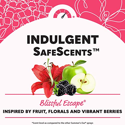 Summer's Eve Refresher Mist, Feminine Spray Reduces Odor, Blissful Escape, Body Spray for Women Summer's Eve