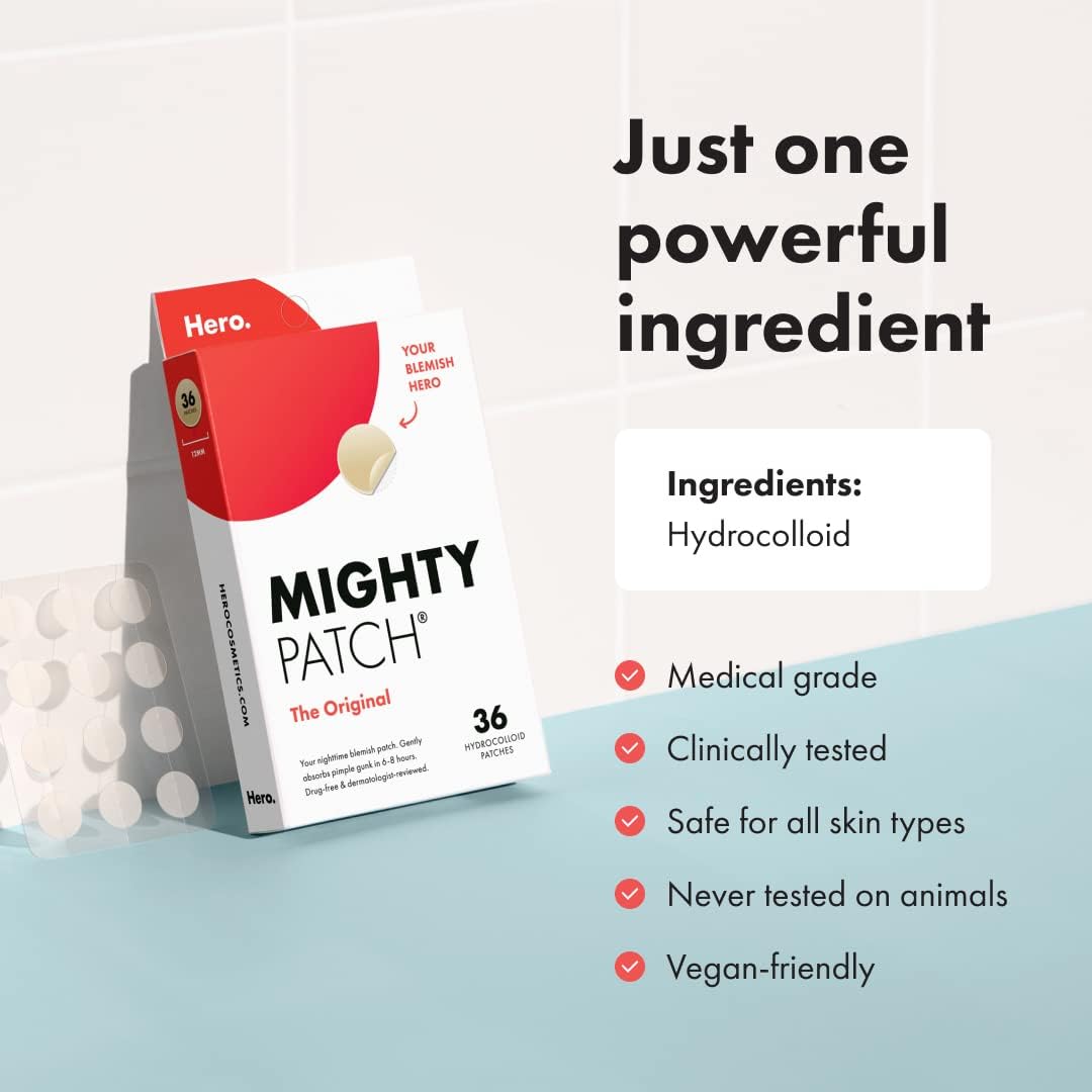 Mighty Patch Original from Hero Cosmetics - Hydrocolloid Acne Pimple Mighty Patch