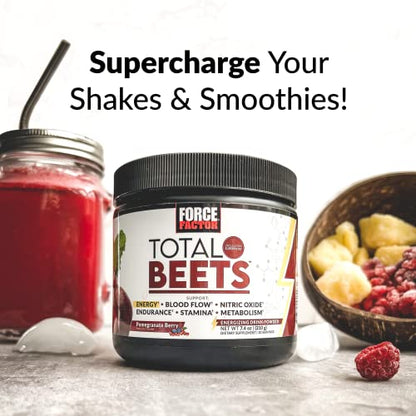 FORCE FACTOR Total Beets Beet Root Powder with Energy, NO3-T Nitrates to Support