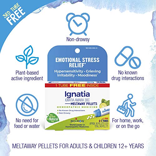 Boiron Ignatia Amara 30C Homeopathic Medicine for Relief from Emotional Stress, Hypersensitivity Boiron