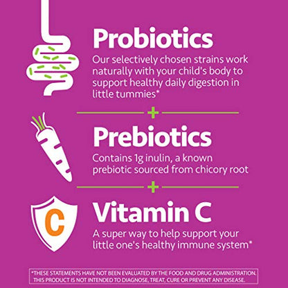up4 Kids Probiotic Gummies, Digestive and Immune Support with Prebiotics and Vitamin C