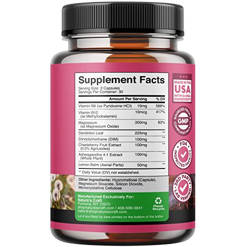 Herbal Hormone Balance for Women Bundle - Feminine Health Complex for PMS Relief and Thyroid Support Natures Craft