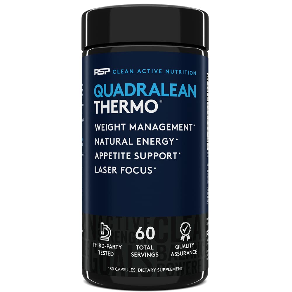 RSP Nutrition QuadraLean Thermogenic Fat Burner for Men & Women, Weight Loss Supplement