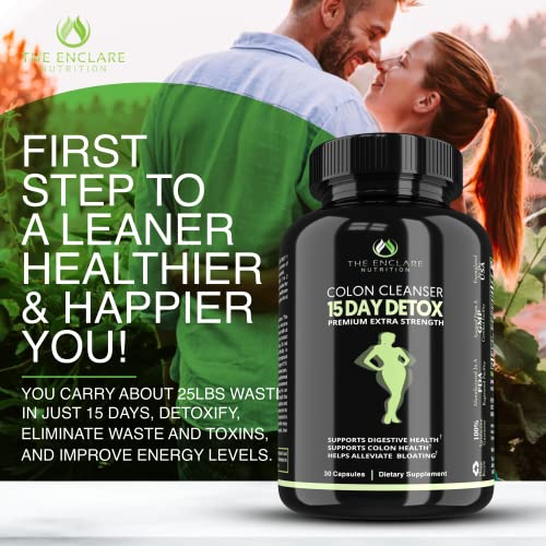 Colon Cleanser Detox. Premium 15 Day Fast-Acting Detox Cleanse Diet Pills, Probiotic THE ENCLARE NUTRITION