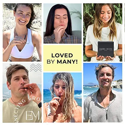 Mindful Breathing Necklace for Anxiety Stress Relief - Earth and Moon Stainless Steel Anxiety EARTH AND MOON