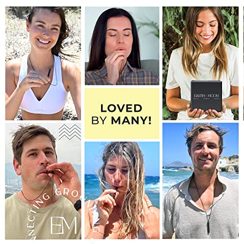 Mindful Breathing Necklace for Anxiety Stress Relief - Earth and Moon Stainless Steel Anxiety EARTH AND MOON