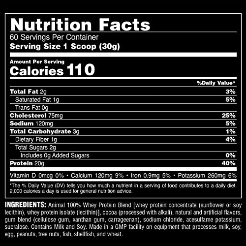 Animal 100% Whey Protein Powder – Whey Blend for Pre- or Post-Workout, Recovery Animal