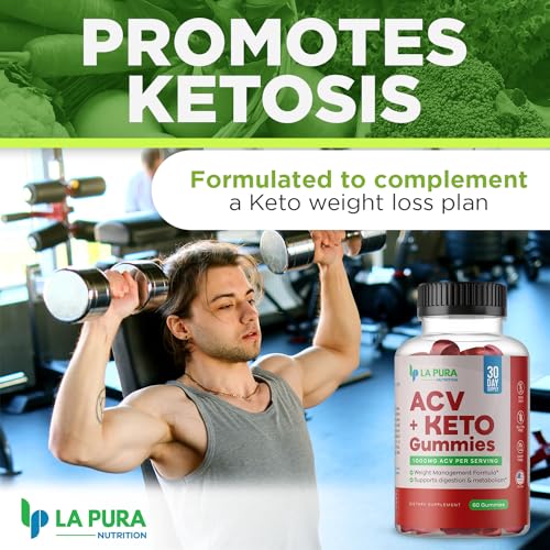 LaPura ACV 1000 mg + Keto Gummies for Weight Loss, 60 Gummies - 1000 mg Apple Cider