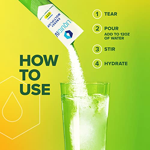 Liquid I.V. Hydration + Energy Multiplier - Lemon Ginger - Hydration Powder Packets