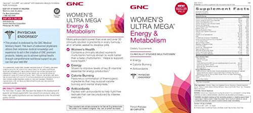 GNC Womens Ultra Mega Energy and Metabolism Multivitamin for Women, 90 Count