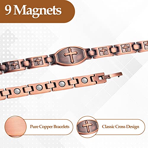 Jecanori Copper Bracelets for Women,Classic Magnetic Copper Bracelet,Valentine's Day Jecanori