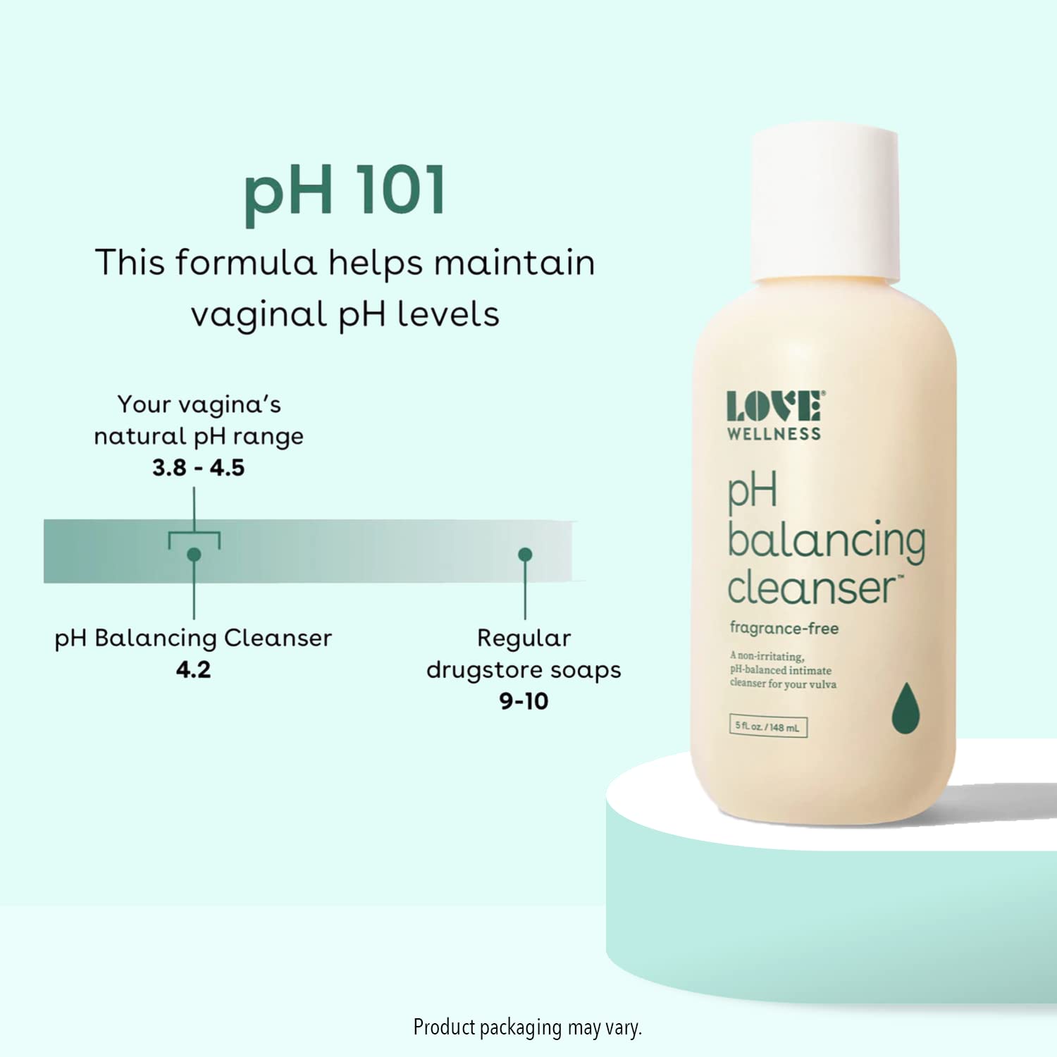 Love Wellness Feminine Wash for Women, pH Balancing Cleanser | Fragrance-Free | Vaginal Soap