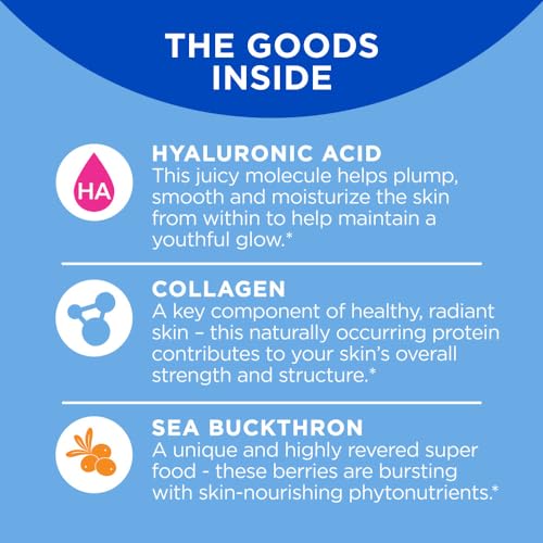 OLLY Glowing Skin Gummy, 25 Day Supply (50 Count), Plump Berry, Hyaluro OLLY