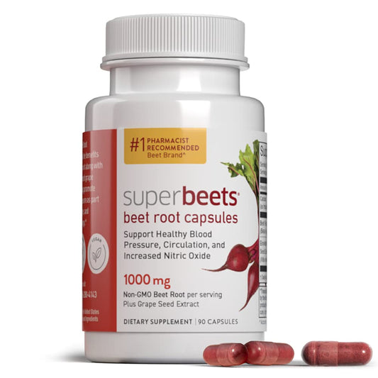 humanN SuperBeets Beet Root Capsules Quick Release 1000mg - Supports Nitric Oxide 