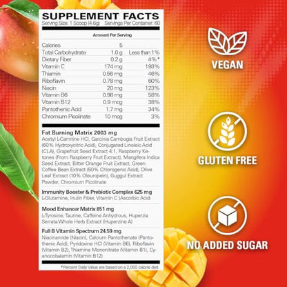 EHP Labs OxyShred Thermogenic Pre Workout Powder & Shredding Supplement - Clinically