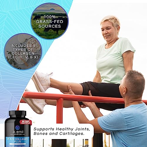 DR EMIL NUTRITION Multi Collagen Pills - 180 Capsules - Collagen Supplements to Support