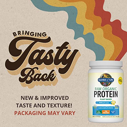 Garden of Life Organic Vegan Vanilla Protein Powder 22g Complete Plant Based Raw Protein Garden of Life