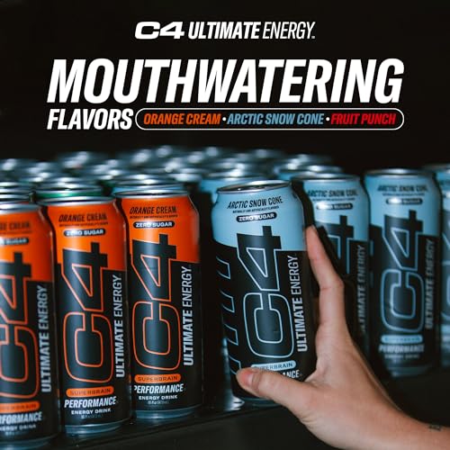C4 Ultimate Sugar Free Energy Drink 16oz (Pack of 12) | Arctic Snow Cone | Pre Workout
