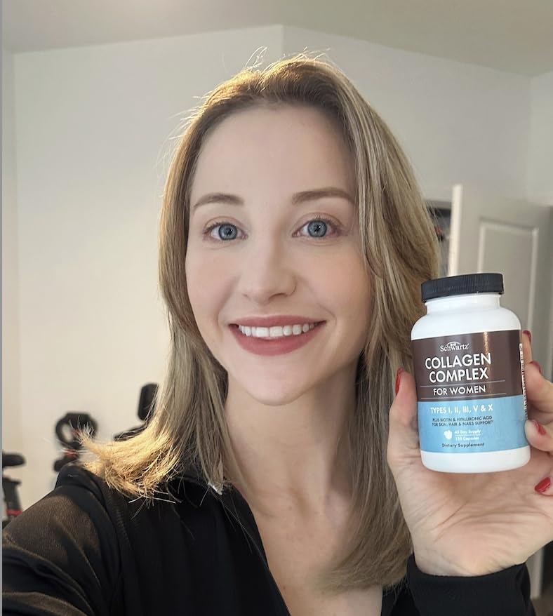 Multi Collagen Pills for Women (Types I II III V X) with Vitamin C Hyaluronic Acid Biotin BioSchwartz