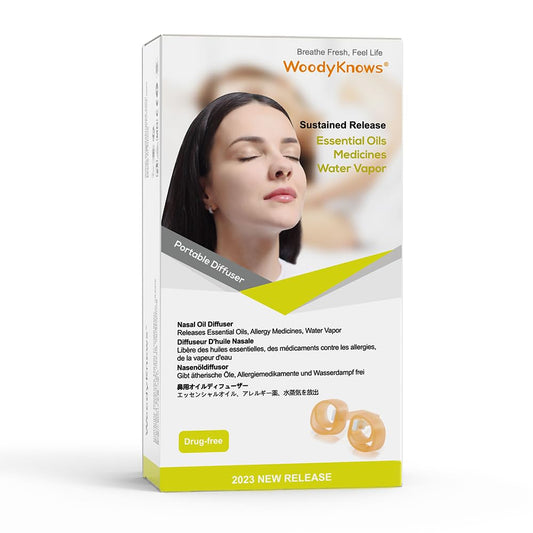 WoodyKnows Nasal Oil Diffuser, New Model │ Invisible Personal Aromatherapy
