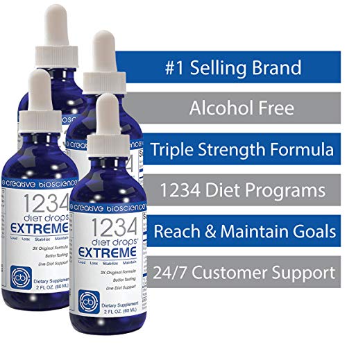 Creative Bioscience 1234 Diet Drops Extreme, 2 Fl Oz (4 Pack)