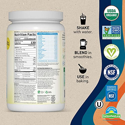 Garden of Life Organic Vegan Vanilla Protein Powder 22g Complete Plant Based Raw Protein