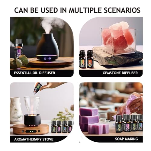 KMSCO Essential Oils Set -Top 16(0.33Fl Oz) Organic Plant Natural Fragrance Scents Blends Oil