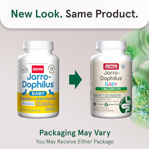 Jarrow Formulas Baby’s Jarro-Dophilus + GOS Supplement - 3 Billion CFU Per Serving - Multi-Strain Jarrow Formulas