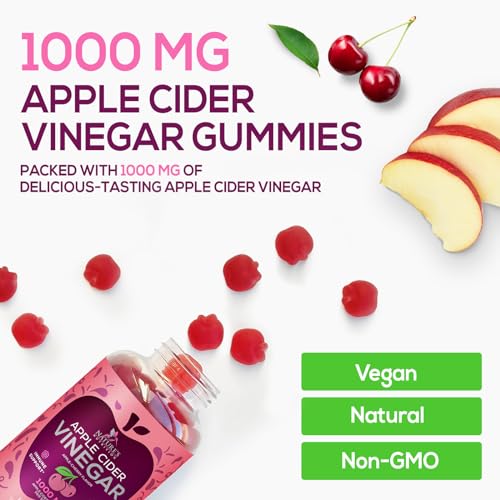 Vegan Apple Cider Vinegar Gummies | Max Strength 1000mg | Gelatin-Free, Vegan, Non-GMO