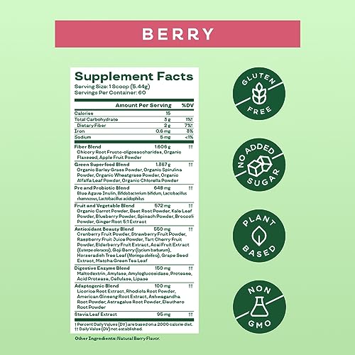 Bloom Nutrition Super Greens Powder for Digestive Health - Probiotics, Digestive Bloom Nutrition