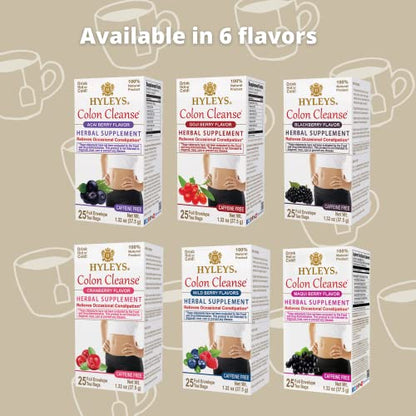Hyleys Colon Cleanse Tea Blackberry Flavor - 50 Tea Bags (6 Pack - 300 Tea Bags Total)