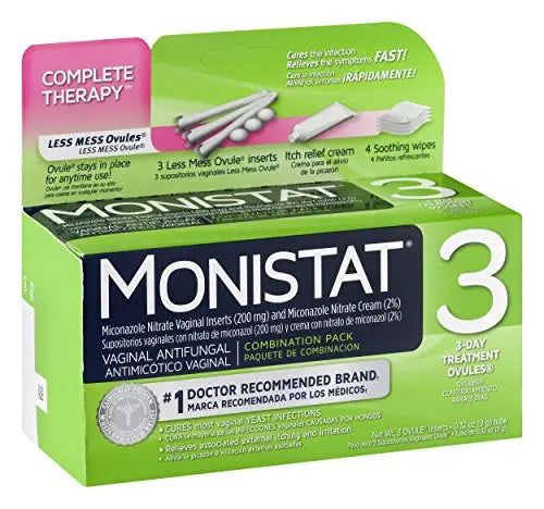 Monistat 3 Day Triple Action Combo Pack, Odorless, White Monistat