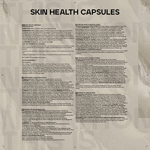 Bulk Skin Health Supplement Capsules, Collagen, Vitamin C, Iodine, Pack of 120 Bulk