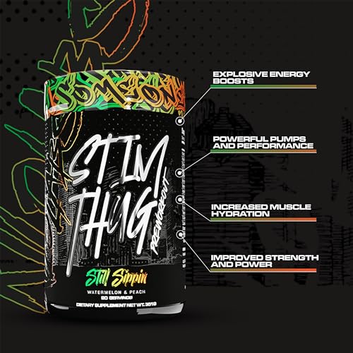 KILO LABS Pre Workout Powder | Stim Thug Preworkout for Men and Women | Hydrating Flavors of Energy & Electrolytes to Improve Focus and Pump | 20 Servings