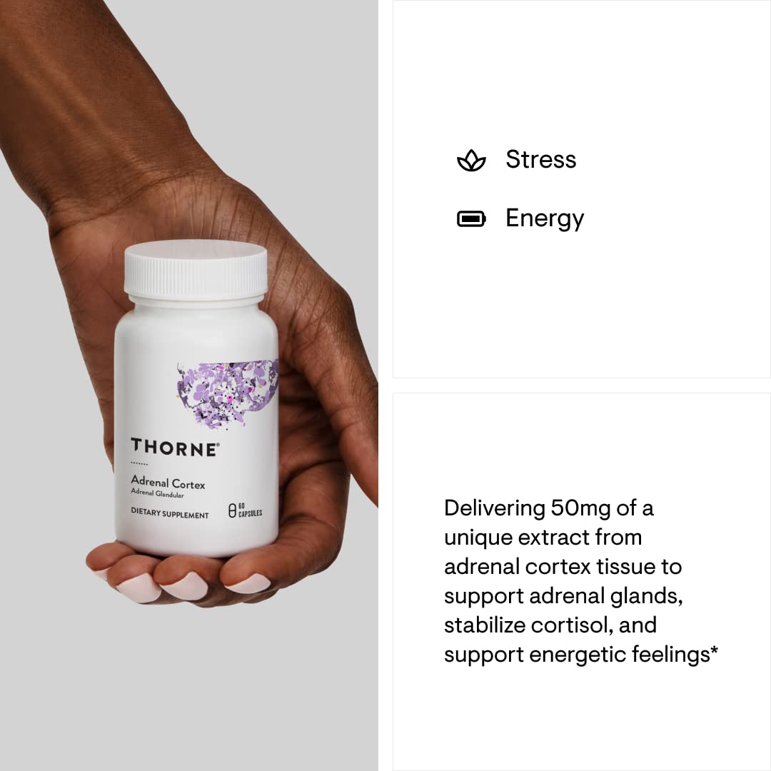 THORNE Adrenal Cortex - Bovine Adrenal Cortex Supplement for Cortisol Management
