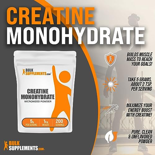 BulkSupplements Micronized Creatine Monohydrate Powder (1 kilogram) BULKSUPPLEMENTS.COM