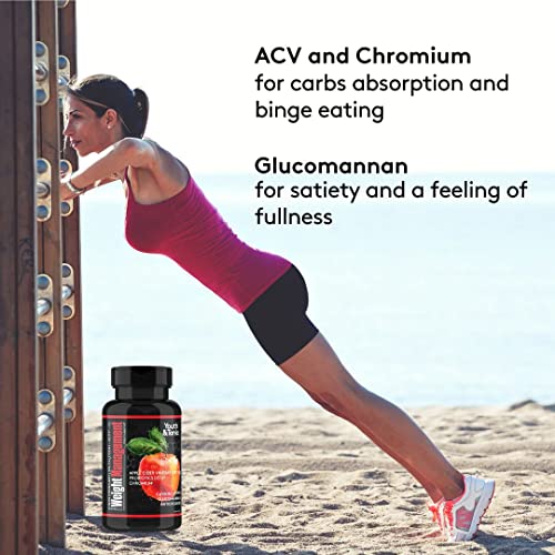 Youth & Tonic Natural Appetite Suppressant for Weight Loss / 1000 mg Apple Cider