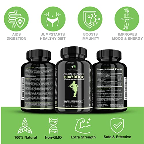 Colon Cleanser Detox. Premium 15 Day Fast-Acting Detox Cleanse Diet Pills, Probiotic