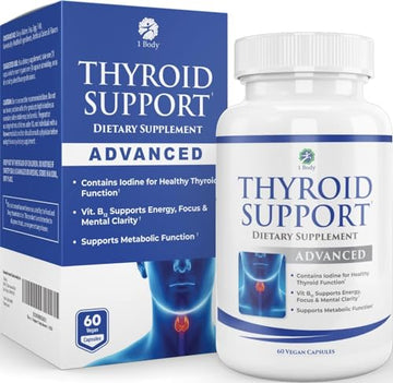 1 Body Thyroid Support Supplement with Iodine - Energy & Focus Support