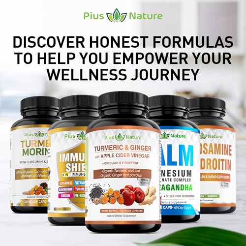 PIUS NATURE Turmeric Curcumin and Ginger with Apple Cider Vinegar, USDA Organic PIUS NATURE