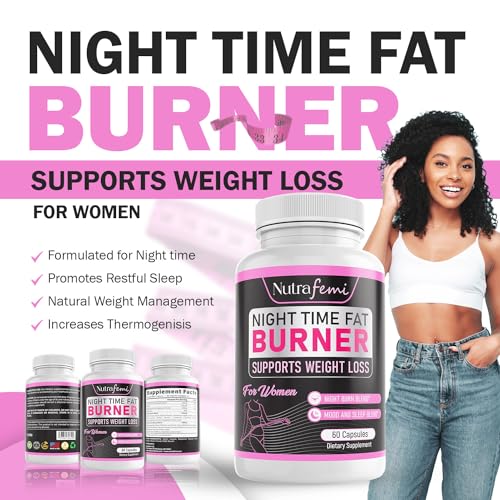 Nutrafemi Night time Fat Burner, Weight Loss Pills for Women – Thermogenic Fat Burner Nutrafemi