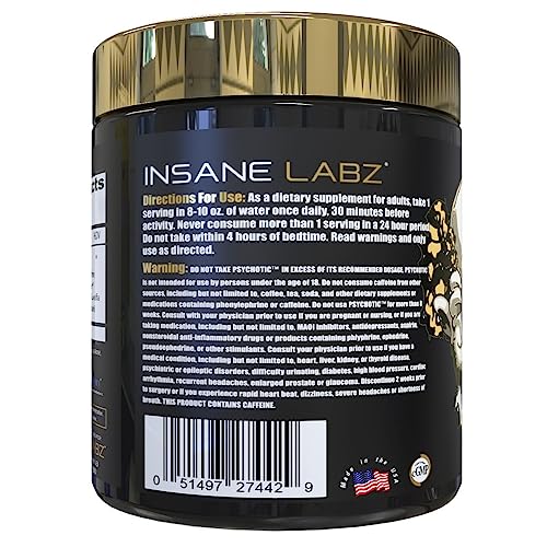 Insane Labz Psychotic Gold, High Stimulant Pre Workout Powder, Extreme Lasting Energy