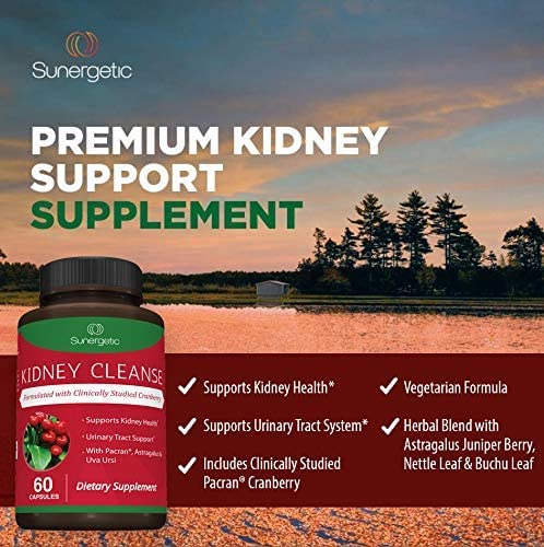 Premium Kidney Cleanse Supplement – Powerful Kidney Support Formula with Cranberry Sunergetic
